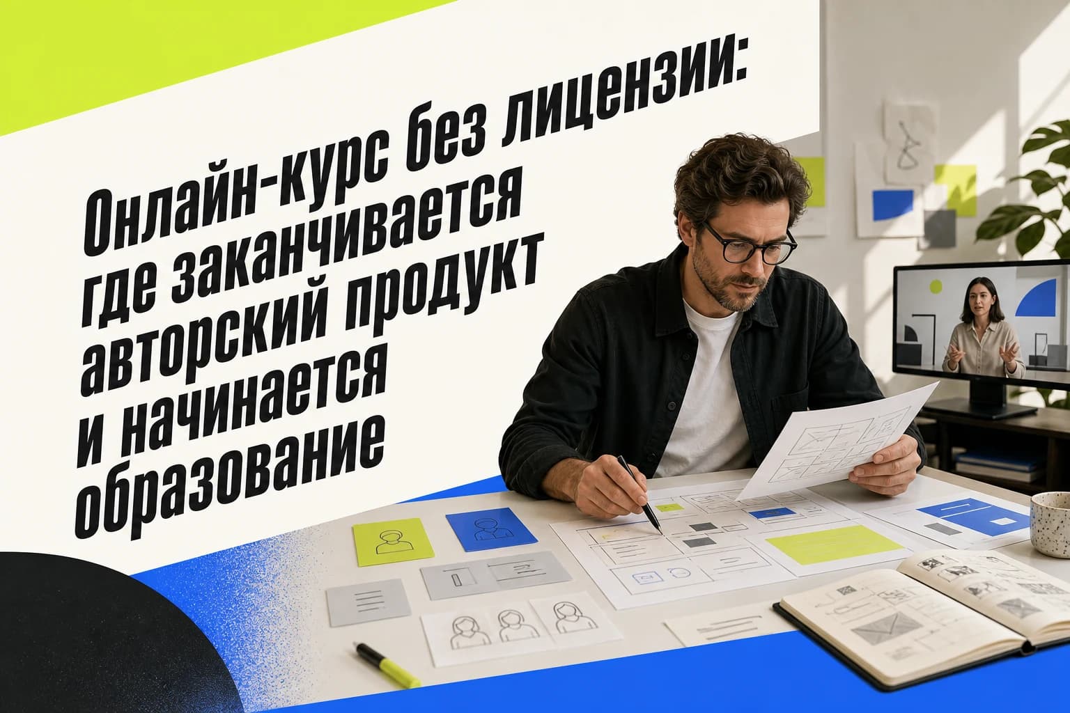 Автор проверяет структуру онлайн-курса перед запуском продаж