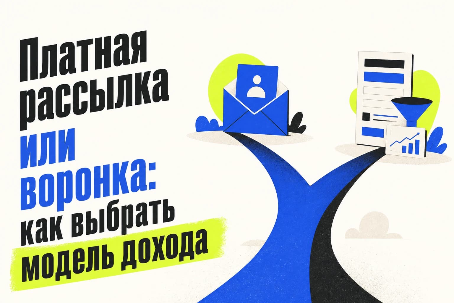 Схема выбора между платной рассылкой и воронкой продаж