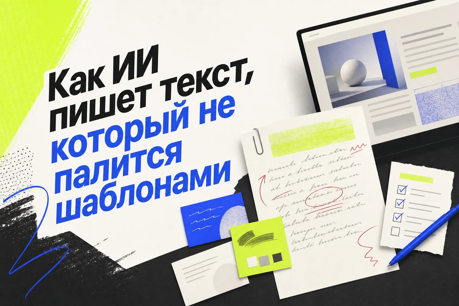 Схема работы с ИИ-черновиком: бриф, факты, редактура и публикация